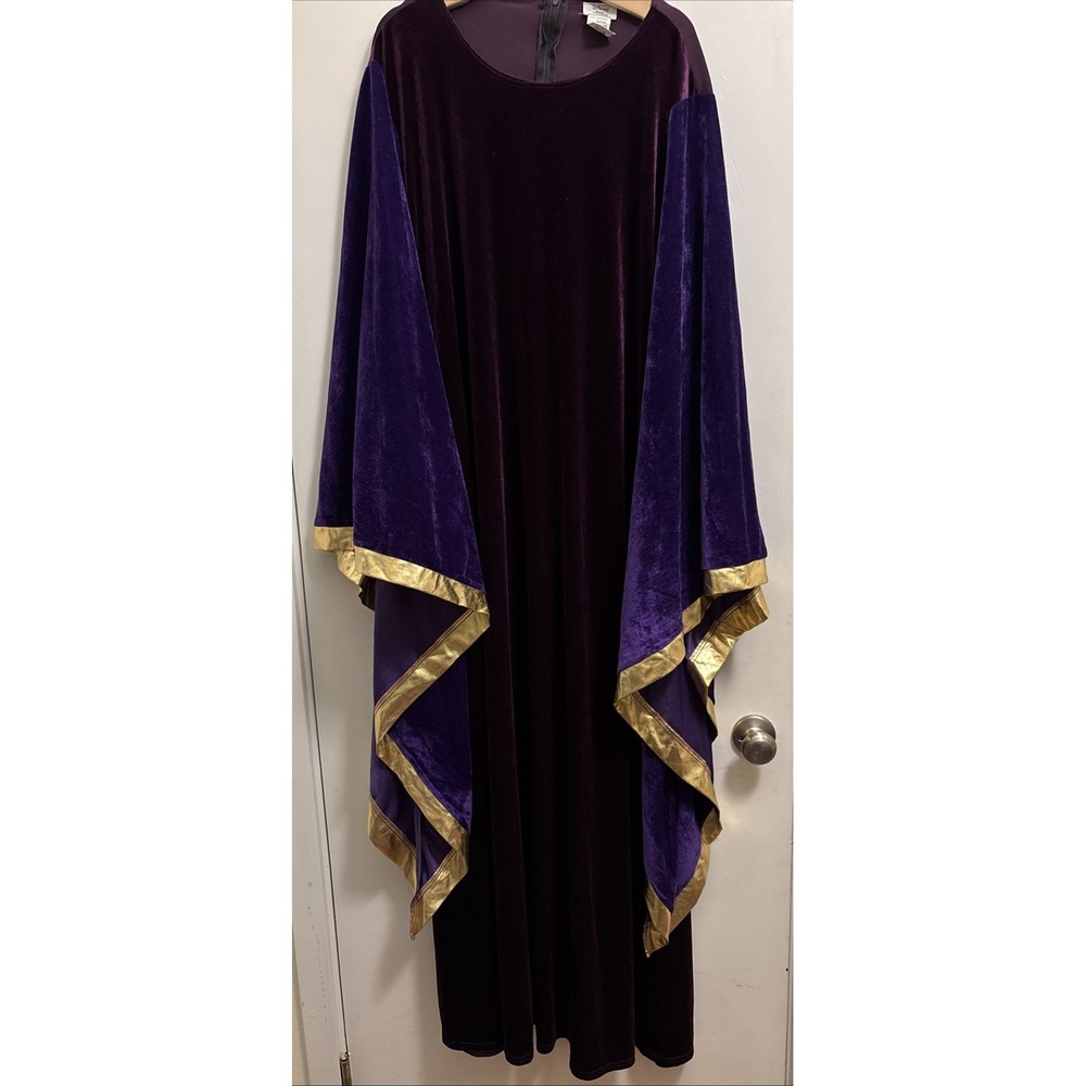 Disney Villains Evil Queen Purple Velvet Draped Gold Accent Plus Size 3x Dress